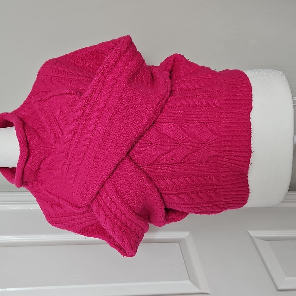 Pilcro Anthropologie Women's Pink Mock-Neck Cable-Knit Sweater Size XS - Picture 6 of 11